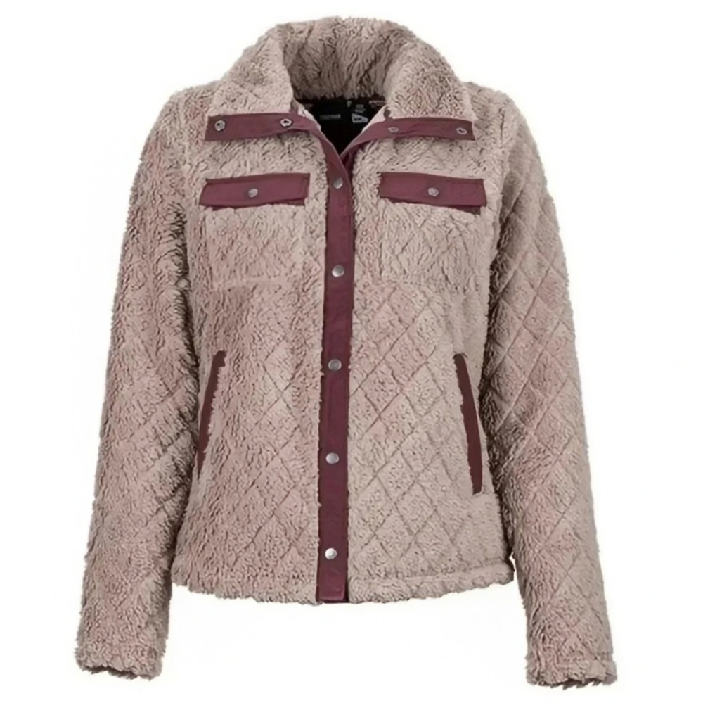 Marmot Janna Sherpa Fleece Jacket Women XS Pink Quilted